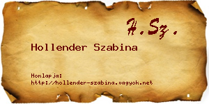 Hollender Szabina névjegykártya