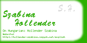 szabina hollender business card
